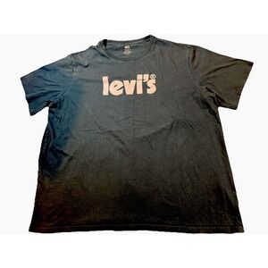 Levis T-Shirt Mens XL Relaxed Spellout Logo Green